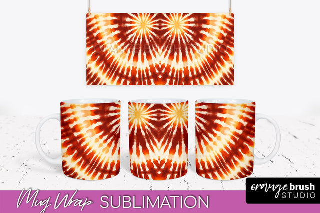 Autumn Tie Dye Coffee Mug Sublimation - Fall Mug PNG Sublimation OrangeBrushStudio 