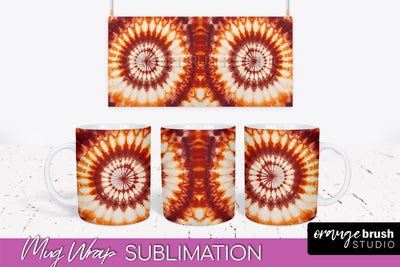 Autumn Tie Dye Coffee Mug Sublimation - Fall Mug PNG Sublimation OrangeBrushStudio 