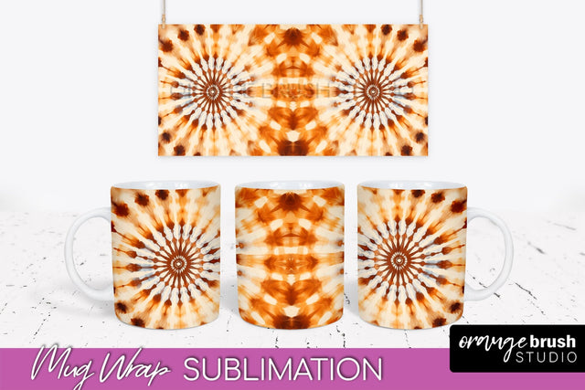 Autumn Tie Dye Coffee Mug Sublimation - Fall Mug PNG Sublimation OrangeBrushStudio 