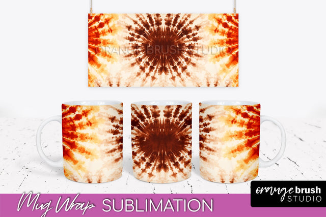 Autumn Tie Dye Coffee Mug Sublimation - Fall Mug PNG Sublimation OrangeBrushStudio 