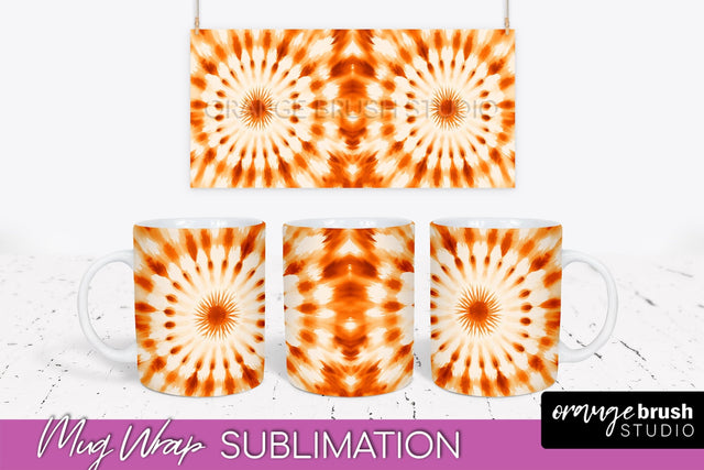Autumn Tie Dye Coffee Mug Sublimation - Fall Mug PNG Sublimation OrangeBrushStudio 