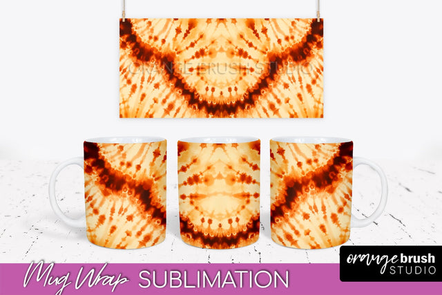 Autumn Tie Dye Coffee Mug Sublimation - Fall Mug PNG Sublimation OrangeBrushStudio 