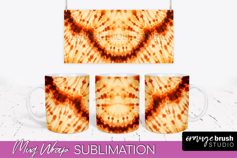 Autumn Tie Dye Coffee Mug Sublimation - Fall Mug PNG Sublimation OrangeBrushStudio 