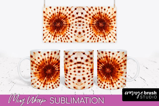 Autumn Tie Dye Coffee Mug Sublimation - Fall Mug PNG Sublimation OrangeBrushStudio 