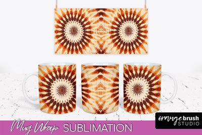Autumn Tie Dye Coffee Mug Sublimation - Fall Mug PNG Sublimation OrangeBrushStudio 