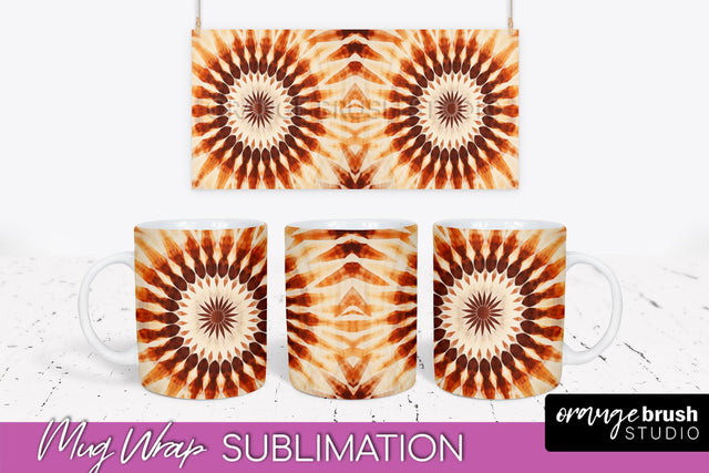 Autumn Tie Dye Coffee Mug Sublimation - Fall Mug PNG Sublimation OrangeBrushStudio 
