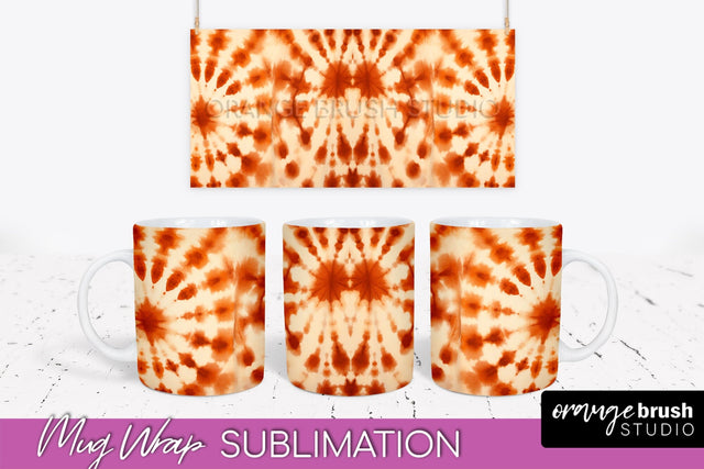 Autumn Tie Dye Coffee Mug Sublimation - Fall Mug PNG Sublimation OrangeBrushStudio 