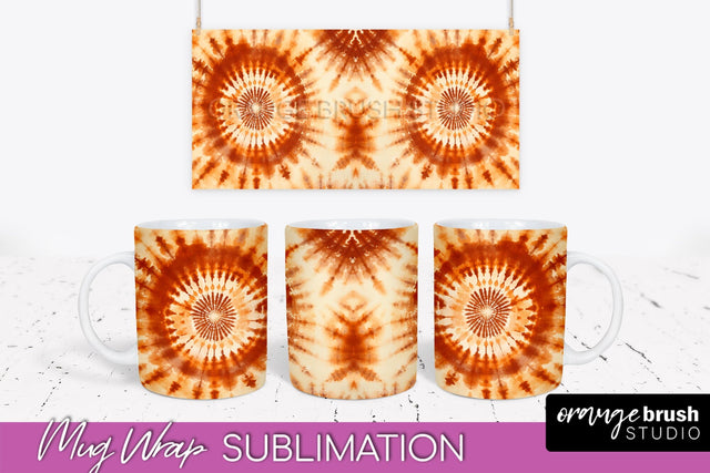 Autumn Tie Dye Coffee Mug Sublimation - Fall Mug PNG Sublimation OrangeBrushStudio 