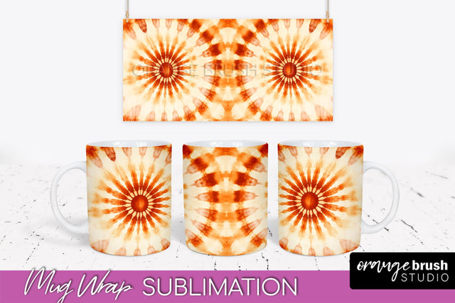 Autumn Tie Dye Coffee Mug Sublimation - Fall Mug PNG Sublimation OrangeBrushStudio 