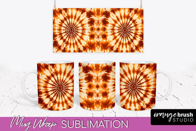 Autumn Tie Dye Coffee Mug Sublimation - Fall Mug PNG Sublimation OrangeBrushStudio 