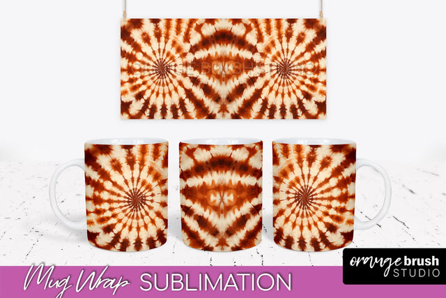 Autumn Tie Dye Coffee Mug Sublimation - Fall Mug PNG Sublimation OrangeBrushStudio 