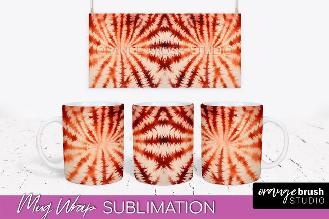 Autumn Tie Dye Coffee Mug Sublimation - Fall Mug PNG Sublimation OrangeBrushStudio 