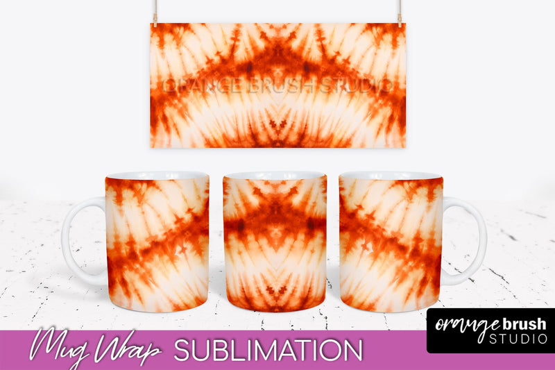Autumn Tie Dye Coffee Mug Sublimation - Fall Mug PNG Sublimation OrangeBrushStudio 