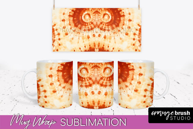Autumn Tie Dye Coffee Mug Sublimation - Fall Mug PNG Sublimation OrangeBrushStudio 