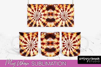 Autumn Tie Dye Coffee Mug Sublimation - Fall Mug PNG Sublimation OrangeBrushStudio 