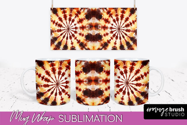 Autumn Tie Dye Coffee Mug Sublimation - Fall Mug PNG Sublimation OrangeBrushStudio 
