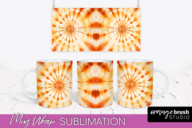 Autumn Tie Dye Coffee Mug Sublimation - Fall Mug PNG Sublimation OrangeBrushStudio 
