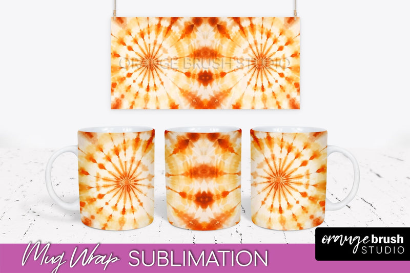 Autumn Tie Dye Coffee Mug Sublimation - Fall Mug PNG Sublimation OrangeBrushStudio 