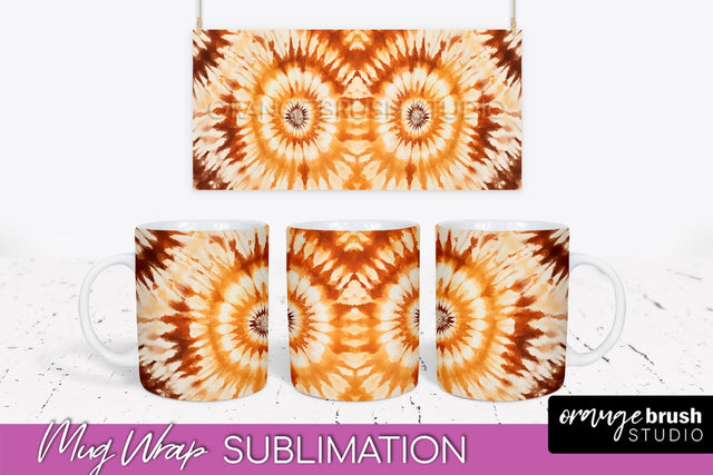 Autumn Tie Dye Coffee Mug Sublimation - Fall Mug PNG Sublimation OrangeBrushStudio 