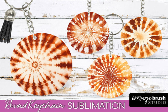 Autumn Tie Dye Keychain - Fall Keychain Sublimation Sublimation OrangeBrushStudio 