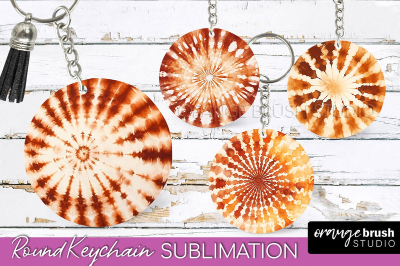 Autumn Tie Dye Keychain - Fall Keychain Sublimation Sublimation OrangeBrushStudio 