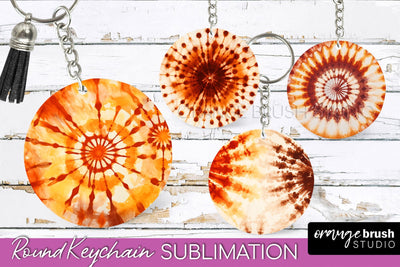 Autumn Tie Dye Keychain - Fall Keychain Sublimation Sublimation OrangeBrushStudio 