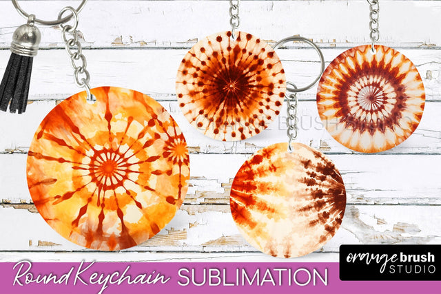 Autumn Tie Dye Keychain - Fall Keychain Sublimation Sublimation OrangeBrushStudio 
