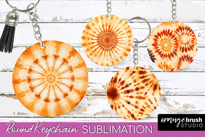 Autumn Tie Dye Keychain - Fall Keychain Sublimation Sublimation OrangeBrushStudio 
