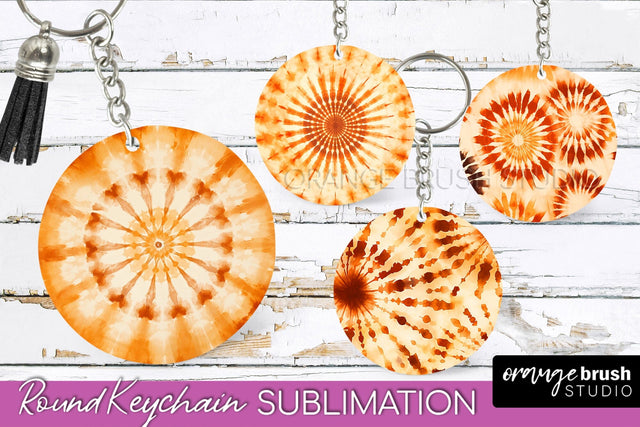 Autumn Tie Dye Keychain - Fall Keychain Sublimation Sublimation OrangeBrushStudio 