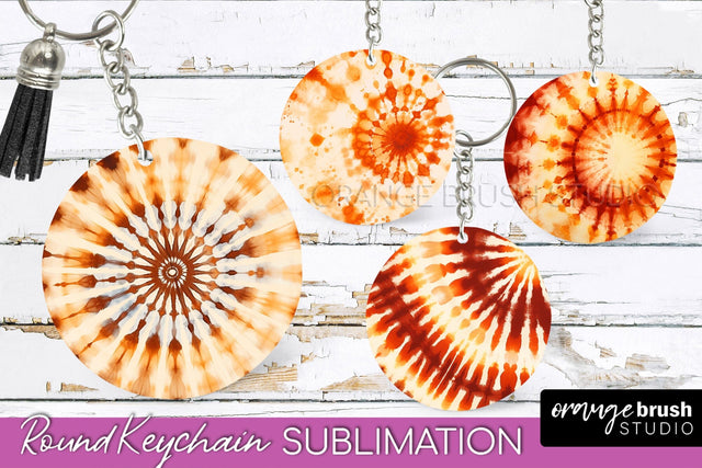 Autumn Tie Dye Keychain - Fall Keychain Sublimation Sublimation OrangeBrushStudio 