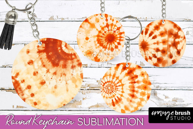 Autumn Tie Dye Keychain - Fall Keychain Sublimation Sublimation OrangeBrushStudio 