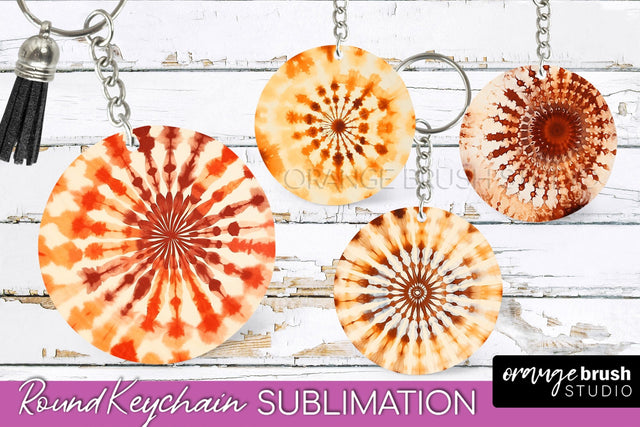 Autumn Tie Dye Keychain - Fall Keychain Sublimation Sublimation OrangeBrushStudio 