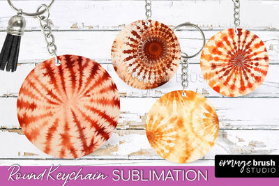 Autumn Tie Dye Keychain - Fall Keychain Sublimation Sublimation OrangeBrushStudio 