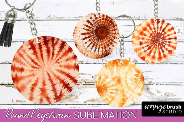 Autumn Tie Dye Keychain - Fall Keychain Sublimation Sublimation OrangeBrushStudio 
