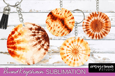 Autumn Tie Dye Keychain - Fall Keychain Sublimation Sublimation OrangeBrushStudio 