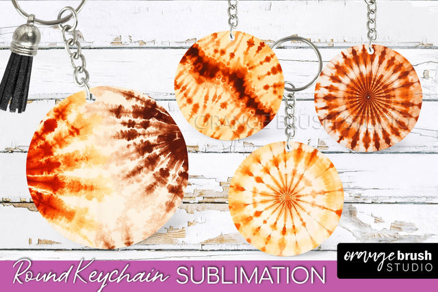 Autumn Tie Dye Keychain - Fall Keychain Sublimation Sublimation OrangeBrushStudio 
