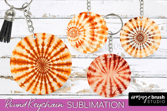 Autumn Tie Dye Keychain - Fall Keychain Sublimation Sublimation OrangeBrushStudio 