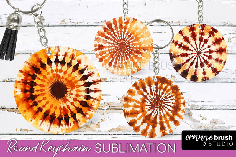 Autumn Tie Dye Keychain - Fall Keychain Sublimation Sublimation OrangeBrushStudio 