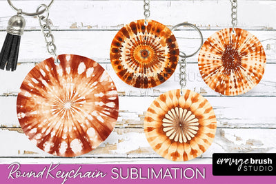 Autumn Tie Dye Keychain - Fall Keychain Sublimation Sublimation OrangeBrushStudio 