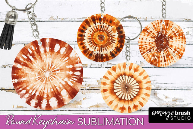 Autumn Tie Dye Keychain - Fall Keychain Sublimation Sublimation OrangeBrushStudio 
