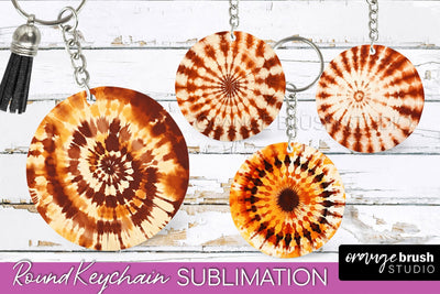 Autumn Tie Dye Keychain - Fall Keychain Sublimation Sublimation OrangeBrushStudio 
