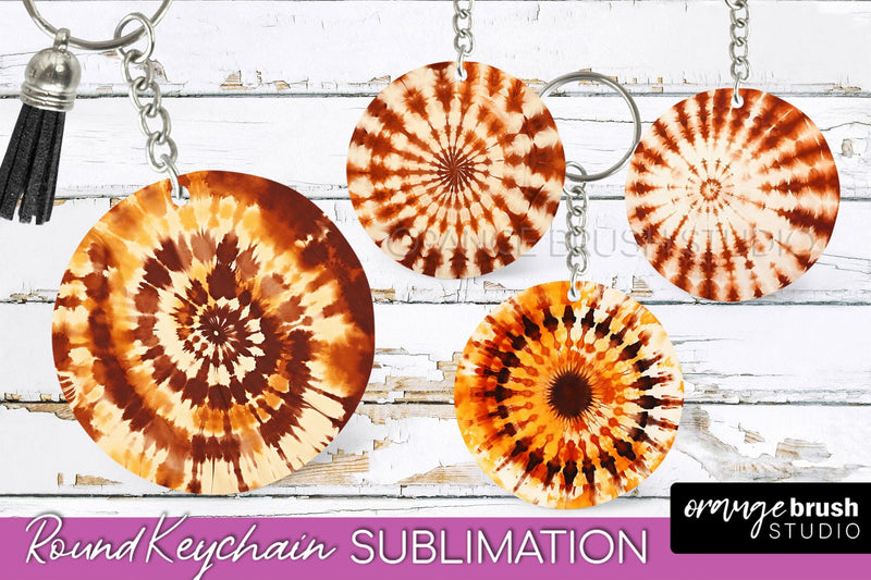 Autumn Tie Dye Keychain - Fall Keychain Sublimation Sublimation OrangeBrushStudio 
