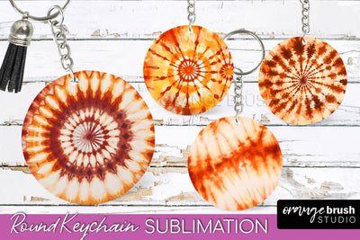 Autumn Tie Dye Keychain - Fall Keychain Sublimation Sublimation OrangeBrushStudio 