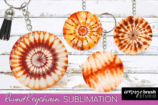 Autumn Tie Dye Keychain - Fall Keychain Sublimation Sublimation OrangeBrushStudio 