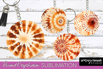 Autumn Tie Dye Keychain - Fall Keychain Sublimation Sublimation OrangeBrushStudio 
