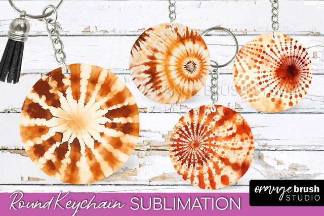 Autumn Tie Dye Keychain - Fall Keychain Sublimation Sublimation OrangeBrushStudio 