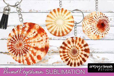 Autumn Tie Dye Keychain - Fall Keychain Sublimation Sublimation OrangeBrushStudio 