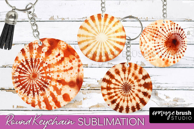 Autumn Tie Dye Keychain - Fall Keychain Sublimation Sublimation OrangeBrushStudio 