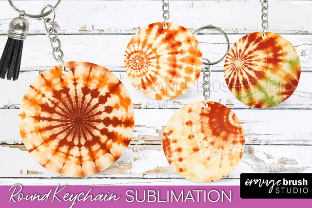 Autumn Tie Dye Keychain - Fall Keychain Sublimation Sublimation OrangeBrushStudio 