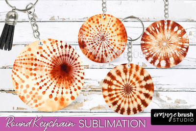 Autumn Tie Dye Keychain - Fall Keychain Sublimation Sublimation OrangeBrushStudio 